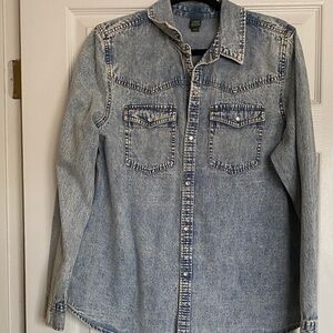 Wild Fable Blue Denim Button Down Shirt